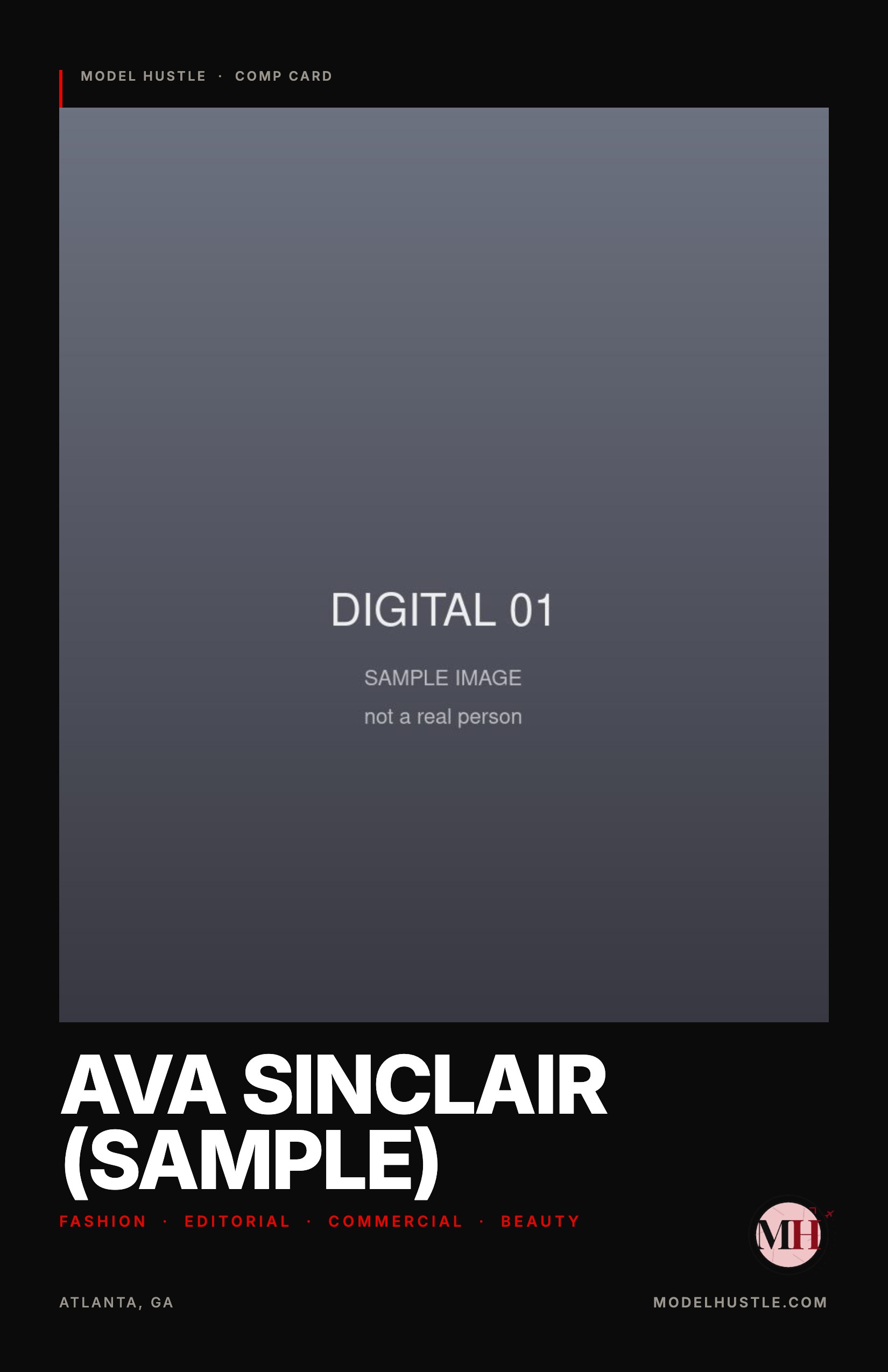 Ava Sinclair (SAMPLE) comp card