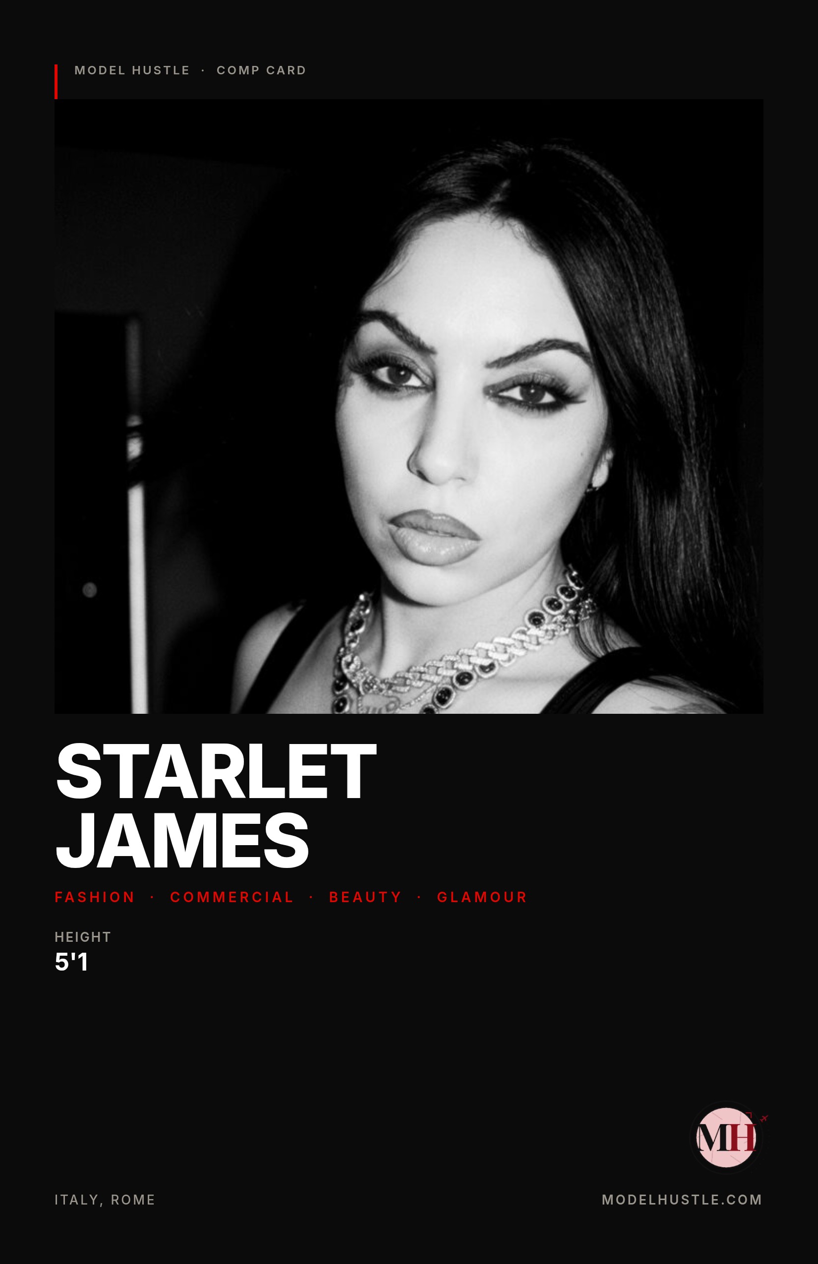 Starlet James comp card